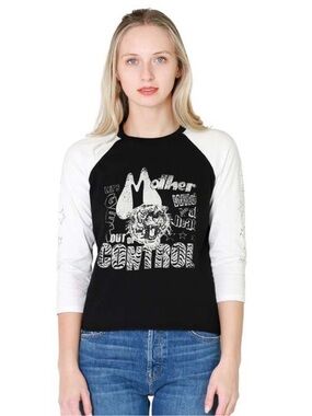 MOTHER denim the concert 3/4 sleeve cut off tee size medium